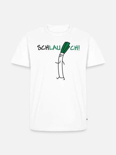 Schlauer Lauch - Männer Premium Bio T-Shirt - Weiß