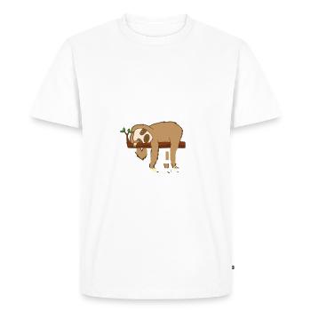 Sloth saying - Men's Premium Organic T-Shirt - white - Front - Nico (187cm)