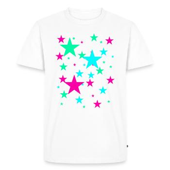 Étoiles, étoile, étoiles colorées - T-shirt Premium bio Homme - blanc - Devant - Nico (187cm)