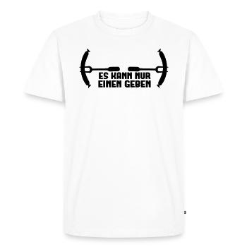 Grillgott - es kann nur einen geben - Männer Premium Bio T-Shirt - Weiß - Vorne - Nico (187cm)