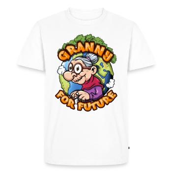 Granny for Future - Men's Premium Organic T-Shirt - white - Front - Nico (187cm)