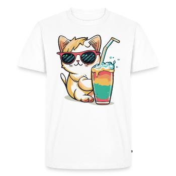 Le rêve d’un amoureux des chats - T-shirt Premium bio Homme - blanc - Devant - Nico (187cm)