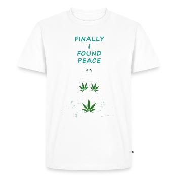 Finalement, j’ai trouvé la paix - T-shirt Premium bio Homme - blanc - Devant - Nico (187cm)