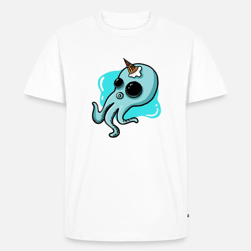 Einhorn Octopus - Männer Premium Bio T-Shirt - Weiß