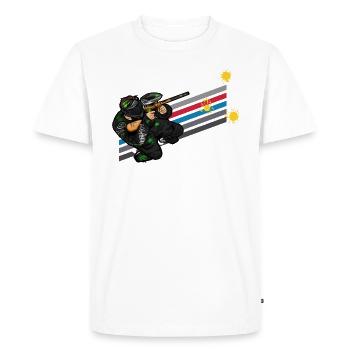paintball gotcha markierer paintballer - Men's Premium Organic T-Shirt - white - Front - Nico (187cm)