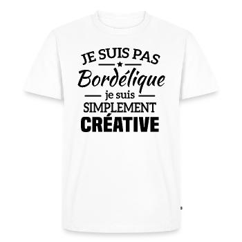 Je suis pas bordélique je suis simplement créative - T-shirt Premium bio Homme - blanc - Devant - Nico (187cm)