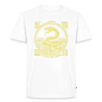 2025 Chinese New Year Of The Snake Vintage - Men's Premium Organic T-Shirt - white - Front - Nico (187cm)