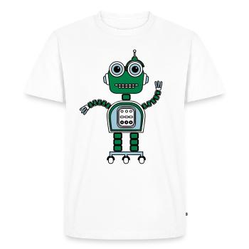 Robot mignon de bande dessinée - T-shirt Premium bio Homme - blanc - Devant - Nico (187cm)