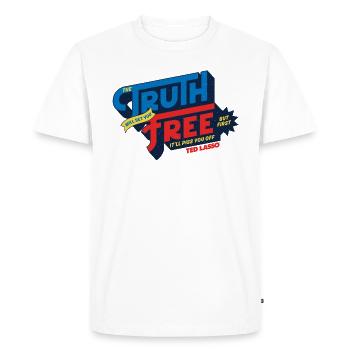 Ted Lasso The Truth Will Set You Free - T-shirt Premium bio Homme - blanc - Devant - Nico (187cm)
