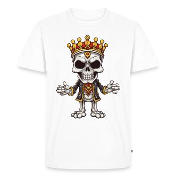 King Crown Skeleton - Men's Premium Organic T-Shirt - white - Front - Nico (187cm)