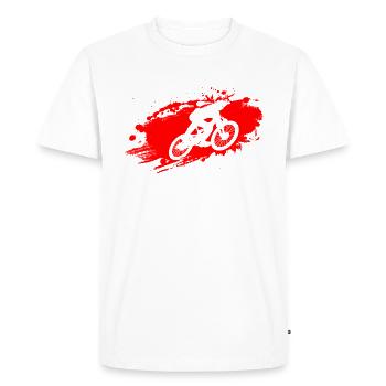 Downhill MTB Ride Red - Men's Premium Organic T-Shirt - white - Front - Nico (187cm)