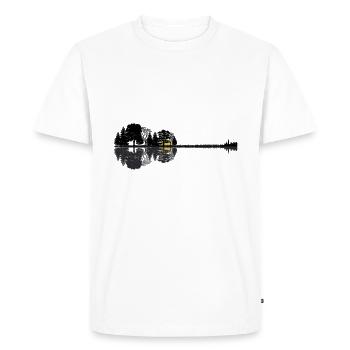 Abstract guitar | Forest lake guitarist gift - Men's Premium Organic T-Shirt - white - Front - Nico (187cm)