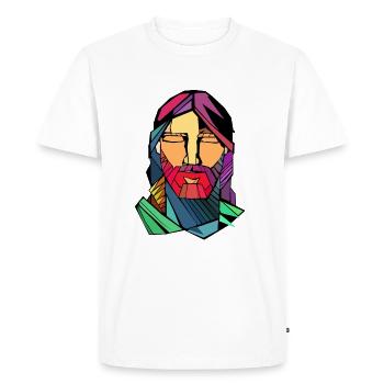 Jésus - T-shirt Premium bio Homme - blanc - Devant - Nico (187cm)