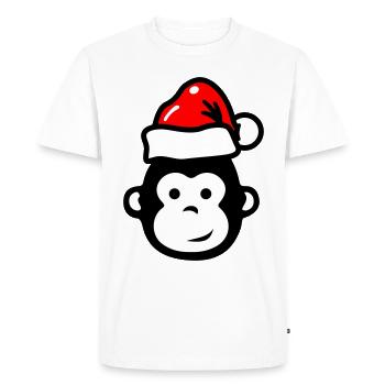 Monkey Christmas Xmas Comic - Men's Premium Organic T-Shirt - white - Front - Nico (187cm)