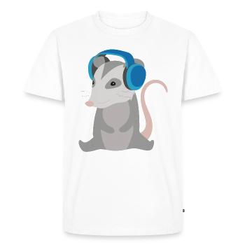 Opossum écoutant de la musique Cute Possum Dancing - T-shirt Premium bio Homme - blanc - Devant - Nico (187cm)