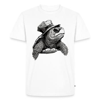 Capitaine Tortue - T-shirt Premium bio Homme - blanc - Devant - Nico (187cm)