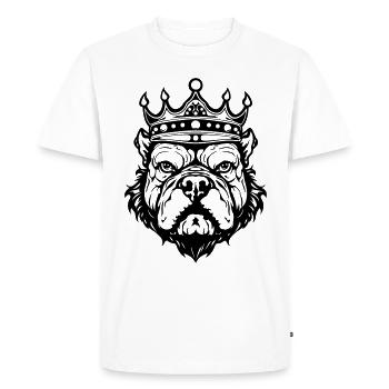 Bulldog Crown Dog King - T-shirt Premium bio Homme - blanc - Devant - Nico (187cm)