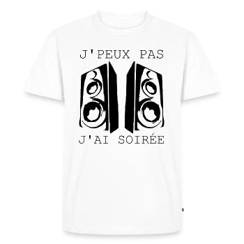 J'peux pas j'ai soirée - T-shirt Premium bio Homme - blanc - Devant - Nico (187cm)