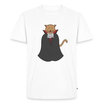 Un chat s'habille en vampire pour Halloween - T-shirt Premium bio Homme - blanc - Devant - Nico (187cm)