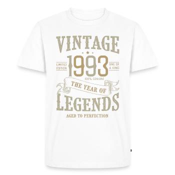1993 Vintage Birthday Born Legend 1993 - Men's Premium Organic T-Shirt - white - Front - Nico (187cm)