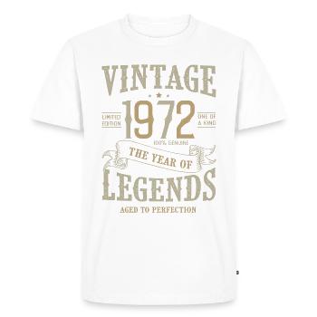 1972 vintage anniversaire vintage born legend 1972 - T-shirt Premium bio Homme - blanc - Devant - Nico (187cm)