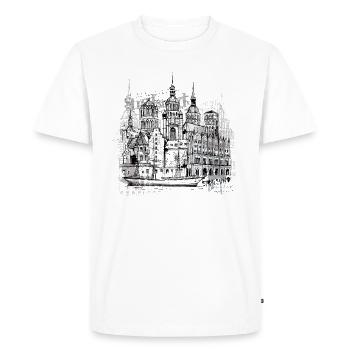 Stralsund Illustration - Männer Premium Bio T-Shirt - Weiß - Vorne - Nico (187cm)