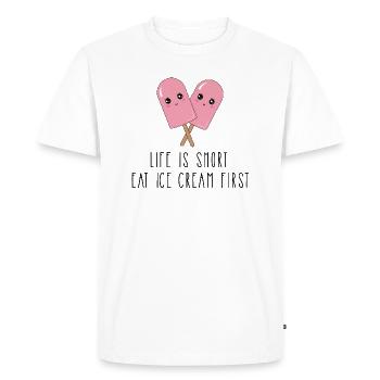 Crème glacée sucrée - T-shirt Premium bio Homme - blanc - Devant - Nico (187cm)