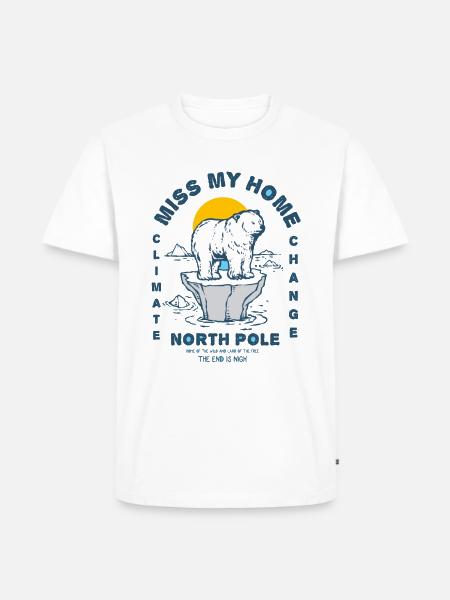 Eisbear Arctic climate change North Pole melting ice - Men's Premium Organic T-Shirt - white