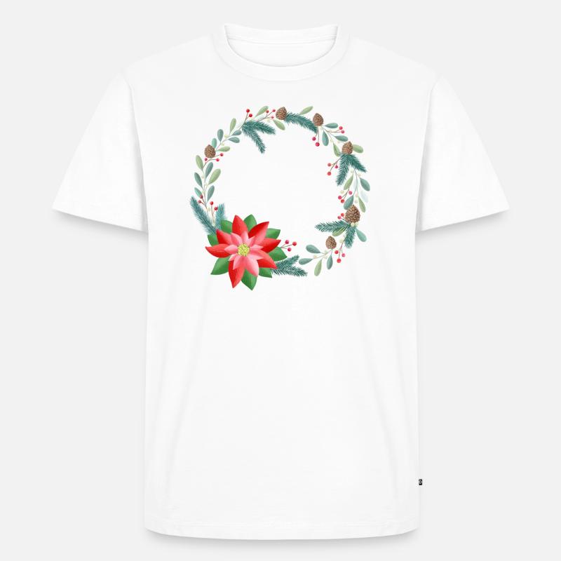 Weihnachtskranz personalisierbar mit deinem Text - Männer Premium Bio T-Shirt - undefined