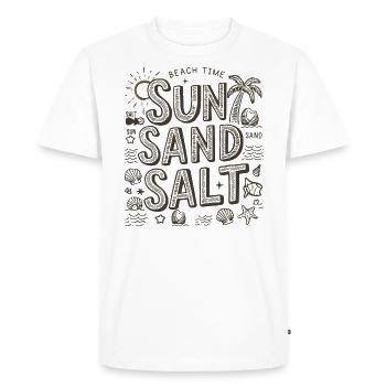 Beach Time Sun Sand Salt - Men's Premium Organic T-Shirt - white - Front - Nico (187cm)