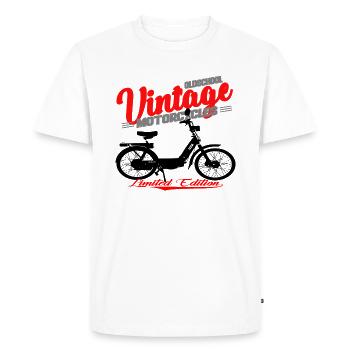 Cyclomoteur Mobylette Cult Bike Vintage - T-shirt Premium bio Homme - blanc - Devant - Nico (187cm)