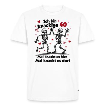 40. Geburtstag | Knackige 40 | Ich bin alt - Männer Premium Bio T-Shirt - Weiß - Vorne - Nico (187cm)