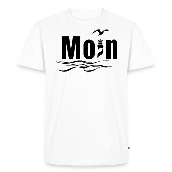 Moin motif with seagull - Maritime North Sea design - Men's Premium Organic T-Shirt - white - Front - Nico (187cm)
