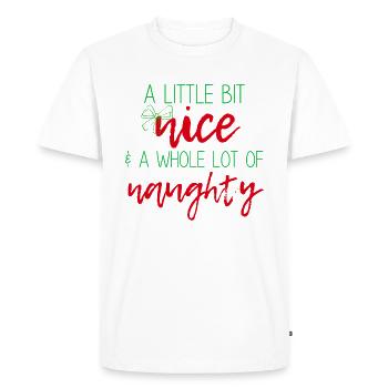 a litte bit nice & a whole lot of naughty - T-shirt Premium bio Homme - blanc - Devant - Nico (187cm)