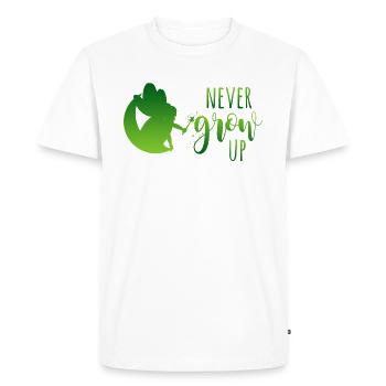 Never grow up ! - fairies cartoon mood - T-shirt Premium bio Homme - blanc - Devant - Nico (187cm)