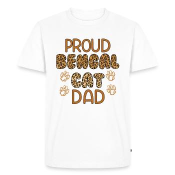 Fier papa des chats du Bengale - T-shirt Premium bio Homme - blanc - Devant - Nico (187cm)