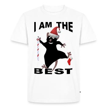 Noël Noël Saint-Nicolas couleur souris rongeur cadeaux - T-shirt Premium bio Homme - blanc - Devant - Nico (187cm)