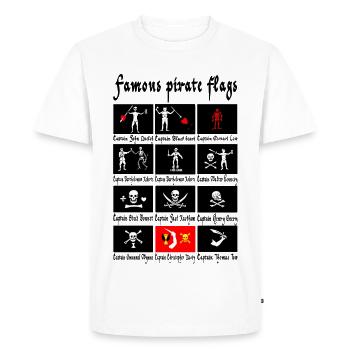 Famous Pirates and Their Flags - Men's Premium Organic T-Shirt - white - Front - Nico (187cm)