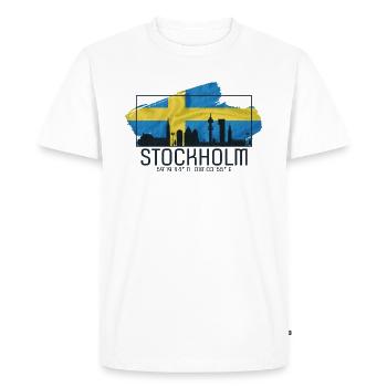 Stockholm est toujours une bonne idée - T-shirt Premium bio Homme - blanc - Devant - Nico (187cm)