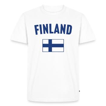 Finland Flag - Men's Premium Organic T-Shirt - white - Front - Nico (187cm)