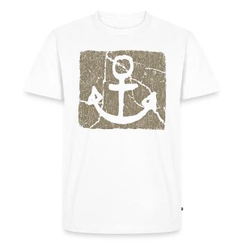 Ancre / Kaki - T-shirt Premium bio Homme - blanc - Devant - Nico (187cm)