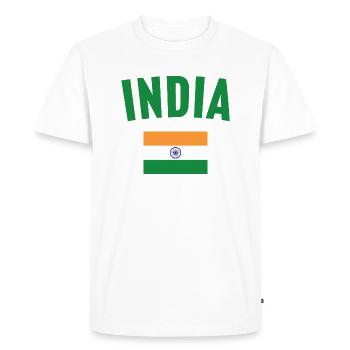 India Flag - Men's Premium Organic T-Shirt - white - Front - Nico (187cm)