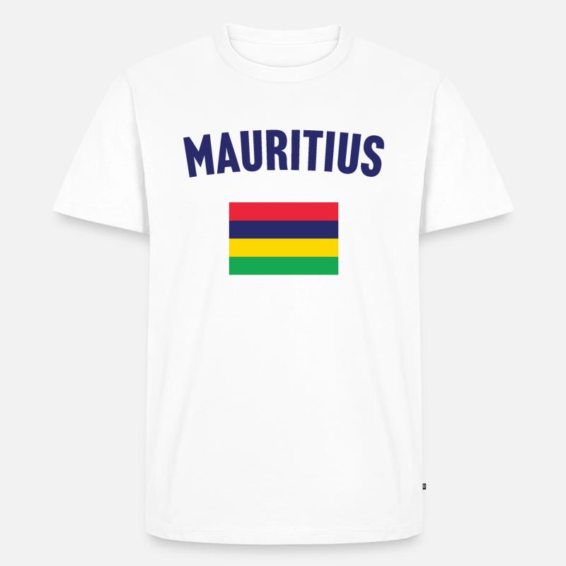 Mauritius Flagge - Männer Premium Bio T-Shirt - Weiß
