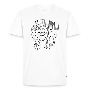 Lion patriotique – Conception du 4 juillet - T-shirt Premium bio Homme - blanc - Devant - Nico (187cm)