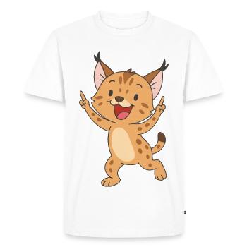 Lynx chanceux - T-shirt Premium bio Homme - blanc - Devant - Nico (187cm)