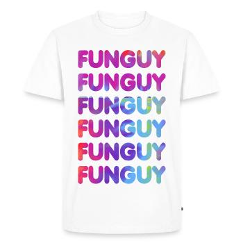 Coloré Lettres Drôles Motif Coeur - T-shirt Premium bio Homme - blanc - Devant - Nico (187cm)