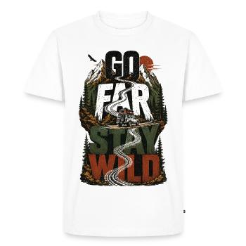 Go Far Stay Wild Aventure Tout-Terrain Nature 4x4 - T-shirt Premium bio Homme - blanc - Devant - Nico (187cm)