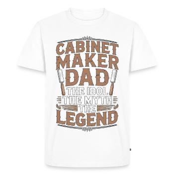 Ébéniste Papa L’idole Le Mythe Le Menuisier - T-shirt Premium bio Homme - blanc - Devant - Nico (187cm)