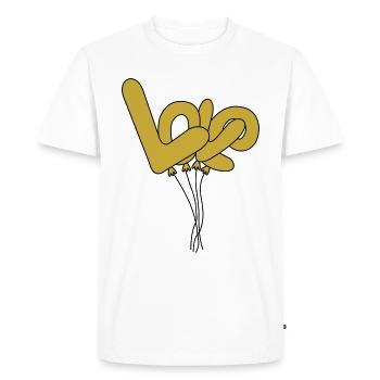 Ballon Amour - T-shirt Premium bio Homme - blanc - Devant - Nico (187cm)