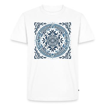 Ancient Greek Mandala 3 - Men's Premium Organic T-Shirt - white - Front - Nico (187cm)